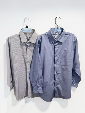 croft & barrow Men's Long-Sleeve Dress Shirts - Gray & Blue